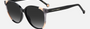 Carolina Herrera CH 0063/S KDX oval sunglasses for women in full rim plastic, with black nude frame, and gradient grey lenses. 58mm in lens size, 17mm in bridge size, and 145mm in temple length.