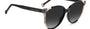 Carolina Herrera CH 0063/S KDX oval sunglasses for women in full rim plastic, with black nude frame, and gradient grey lenses. 58mm in lens size, 17mm in bridge size, and 145mm in temple length.