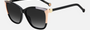 Carolina Herrera CH 0052/S KDX square sunglasses for women in full rim plastic, with black nude frame, and gradient grey lenses. 58mm in lens size, 16mm in bridge size, and 145mm in temple length.