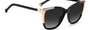Carolina Herrera CH 0052/S KDX square sunglasses for women in full rim plastic, with black nude frame, and gradient grey lenses. 58mm in lens size, 16mm in bridge size, and 145mm in temple length.