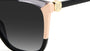 Carolina Herrera CH 0052/S KDX square sunglasses for women in full rim plastic, with black nude frame, and gradient grey lenses. 58mm in lens size, 16mm in bridge size, and 145mm in temple length.
