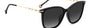 Carolina Herrera HER 0100/G/S 807 square sunglasses for women in full rim plastic, with black frame, and gradient grey lenses. 56mm in lens size, 16mm in bridge size, and 145mm in temple length.