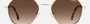 Carrera 303/S 06J pilot sunglasses for unisex in full rim metal, with gold frame, and gradient brown lenses. 53mm in lens size, 19mm in bridge size, and 145mm in temple length.
