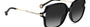 Carolina Herrera HER 0132/G/S 807 square sunglasses for women in full rim plastic, with black frame, and gradient grey lenses. 58mm in lens size, 16mm in bridge size, and 135mm in temple length.