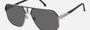 Carrera 1062/S RZZ pilot sunglasses for men in full rim metal, with black dark silver frame, and dark grey lenses. 62mm in lens size, 14mm in bridge size, and 145mm in temple length.