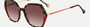 Carolina Herrera HER 0185/S O63 hexagonal sunglasses for women in full rim plastic, with havana red frame, and gradient brown lenses. 55mm in lens size, 18mm in bridge size, and 145mm in temple length.