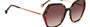 Carolina Herrera HER 0185/S O63 hexagonal sunglasses for women in full rim plastic, with havana red frame, and gradient brown lenses. 55mm in lens size, 18mm in bridge size, and 145mm in temple length.