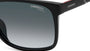 Carrera C FLEX 01/G/S OIT rectangular sunglasses for men in full rim plastic, with black frame, and gradient grey lenses. 57mm in lens size, 17mm in bridge size, and 145mm in temple length.
