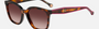 Carolina Herrera HER 0225/G/S 0T4 square sunglasses for women in full rim plastic, with havana pink frame, and gradient brown lenses. 54mm in lens size, 20mm in bridge size, and 145mm in temple length.
