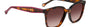 Carolina Herrera HER 0225/G/S 0T4 square sunglasses for women in full rim plastic, with havana pink frame, and gradient brown lenses. 54mm in lens size, 20mm in bridge size, and 145mm in temple length.