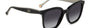 Carolina Herrera HER 0225/G/S BSC square sunglasses for women in full rim plastic, with black grey frame, and gradient grey lenses. 54mm in lens size, 20mm in bridge size, and 145mm in temple length.