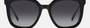 Carolina Herrera HER 0225/G/S BSC square sunglasses for women in full rim plastic, with black grey frame, and gradient grey lenses. 54mm in lens size, 20mm in bridge size, and 145mm in temple length.