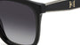 Carolina Herrera HER 0225/G/S BSC square sunglasses for women in full rim plastic, with black grey frame, and gradient grey lenses. 54mm in lens size, 20mm in bridge size, and 145mm in temple length.