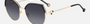 Carolina Herrera HER 0238/S 2M2 irregular sunglasses for women in full rim metal, with black gold frame, and gradient grey lenses. 56mm in lens size, 18mm in bridge size, and 145mm in temple length.