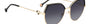 Carolina Herrera HER 0238/S 2M2 irregular sunglasses for women in full rim metal, with black gold frame, and gradient grey lenses. 56mm in lens size, 18mm in bridge size, and 145mm in temple length.