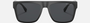 Armani Exchange AX4113S 807887 rectangular sunglasses for men in full rim plastic, with matte black frame, and dark grey lenses. 55mm in lens size, 18mm in bridge size, and 145mm in temple length.
