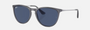 Ray-Ban Junior Erika Kids RJ9060S 713480 phantos sunglasses for kids in full rim injected, with opal blue frame, and dark blue lenses. 50mm in lens size, 15mm in bridge size, and 130mm in temple length.