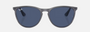 Ray-Ban Junior Erika Kids RJ9060S 713480 phantos sunglasses for kids in full rim injected, with opal blue frame, and dark blue lenses. 50mm in lens size, 15mm in bridge size, and 130mm in temple length.