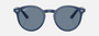 Ray-Ban Junior RJ9064S 71612V phantos sunglasses for kids in full rim injected, with polished blue frame, and dark blue polarized lenses. 44mm in lens size, 19mm in bridge size, and 130mm in temple length.