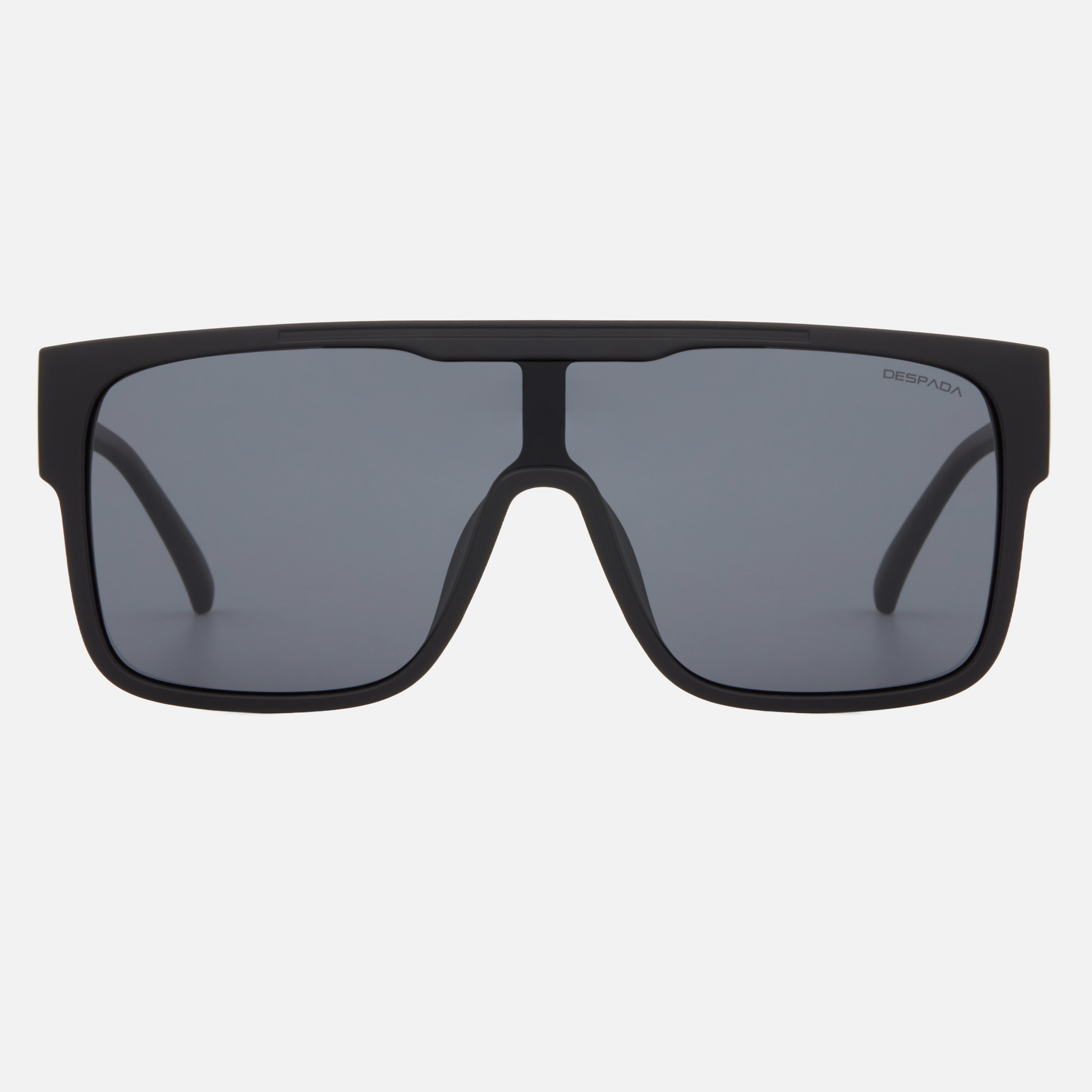 Despada DS 2378 C1 mask sunglasses for unisex in full rim plastic, with black frame, and grey lenses. 130mm in lens size, 0mm in bridge size, and 140mm in temple length.