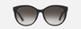 Gucci GG0636SK 001 square sunglasses for women in full rim plastic, with black frame, and grey gradient lenses. 56mm in lens size, 17mm in bridge size, and 150mm in temple length.