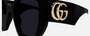 Gucci GG0956S 003 cat eye sunglasses for women in full rim plastic, with black frame, and grey lenses. 54mm in lens size, 19mm in bridge size, and 145mm in temple length.