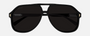 Gucci GG1042S 001 pilot sunglasses for men in full rim acetate, with black frame, and grey lenses. 60mm in lens size, 13mm in bridge size, and 145mm in temple length.
