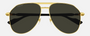 Gucci GG1220S 001 pilot sunglasses for men in full rim metal, with gold frame, and grey lenses. 59mm in lens size, 14mm in bridge size, and 145mm in temple length.