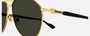 Gucci GG1220S 001 pilot sunglasses for men in full rim metal, with gold frame, and grey lenses. 59mm in lens size, 14mm in bridge size, and 145mm in temple length.