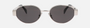 Celine Triomphe Metal 01 CL40235U 16A oval sunglasses for women in full rim metal, with silver frame, and grey smoke lenses. 54mm in lens size, 18mm in bridge size, and 135mm in temple length.