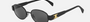 Celine Triomphe Metal 01 CL40235U 01A oval sunglasses for women in full rim metal, with black frame, and smoke lenses. 54mm in lens size, 18mm in bridge size, and 135mm in temple length.