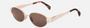 Celine Triomphe Metal 01 CL40235U 28E oval sunglasses for women in full rim metal, with rose gold frame, and brown lenses. 54mm in lens size, 18mm in bridge size, and 135mm in temple length.