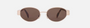 Celine Triomphe Metal 01 CL40235U 28E oval sunglasses for women in full rim metal, with rose gold frame, and brown lenses. 54mm in lens size, 18mm in bridge size, and 135mm in temple length.