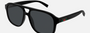 Gucci GG1856S 005 pilot sunglasses for men in full rim plastic, with black frame, and grey lenses. 65mm in lens size, 15mm in bridge size, and 145mm in temple length.