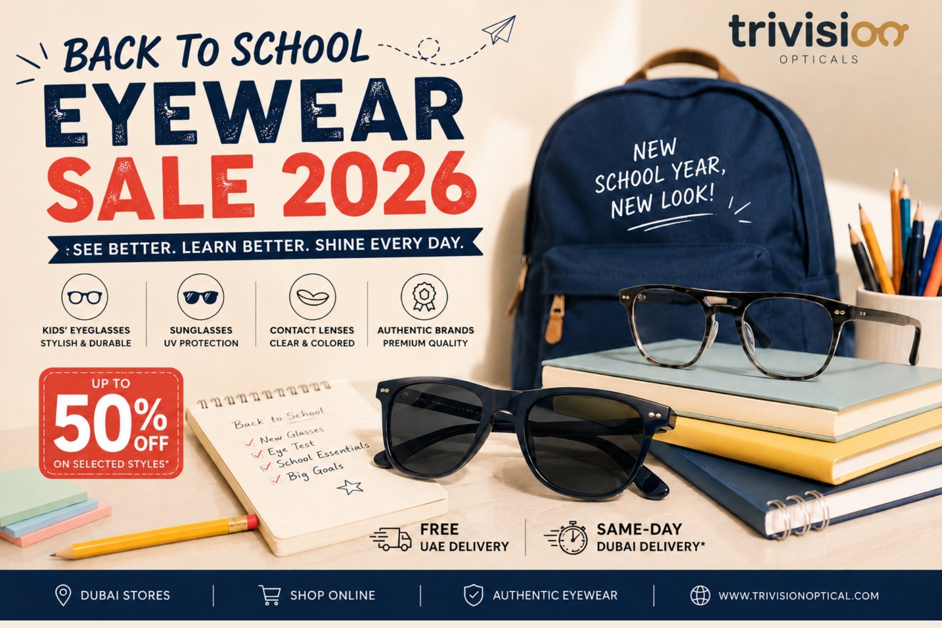 Back To School Eyewear Sale 2026: Enjoy Limited-Time Offer at Trivision Optical