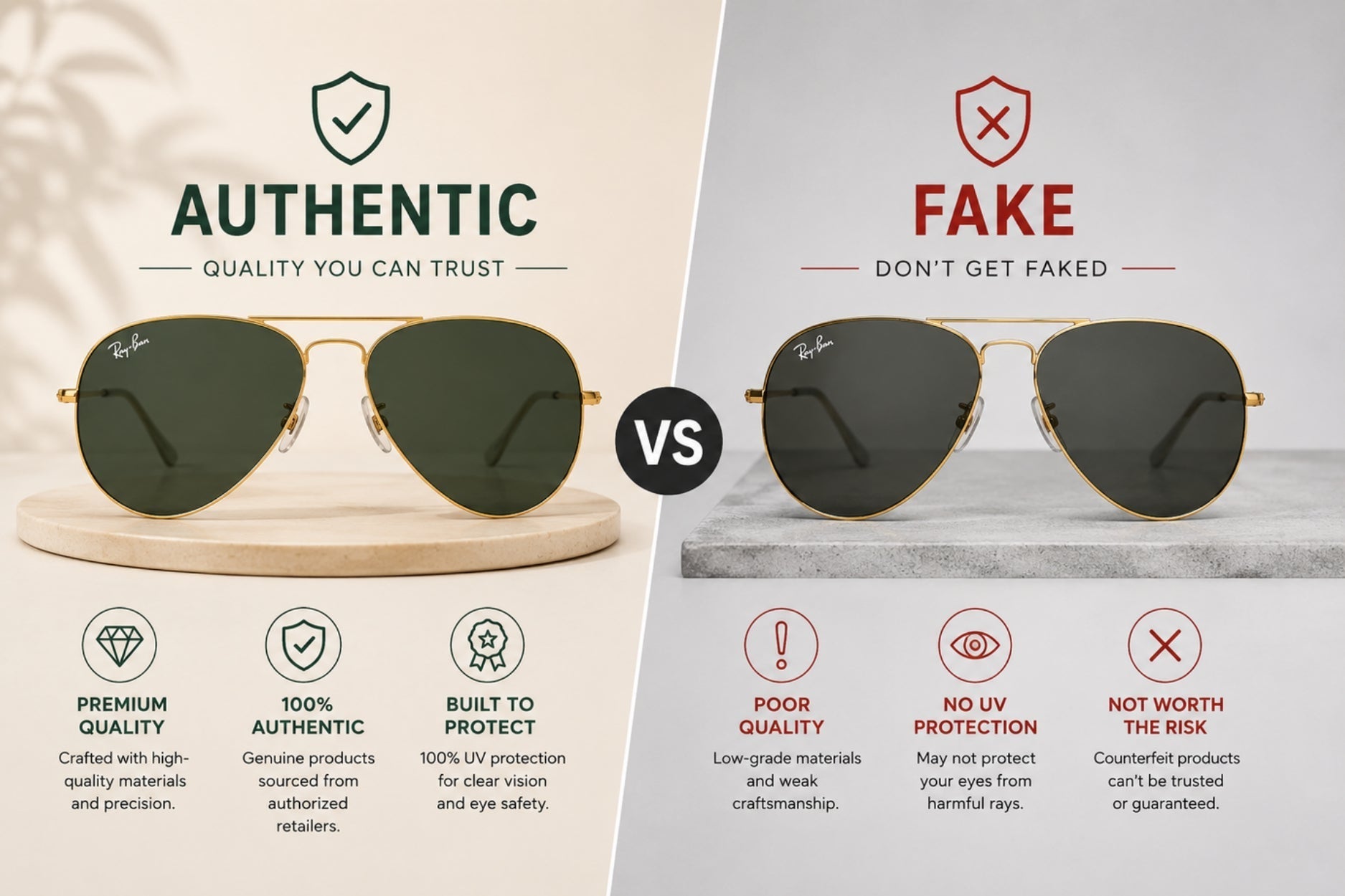 Authentic vs Fake Sunglasses: How to Spot the Difference