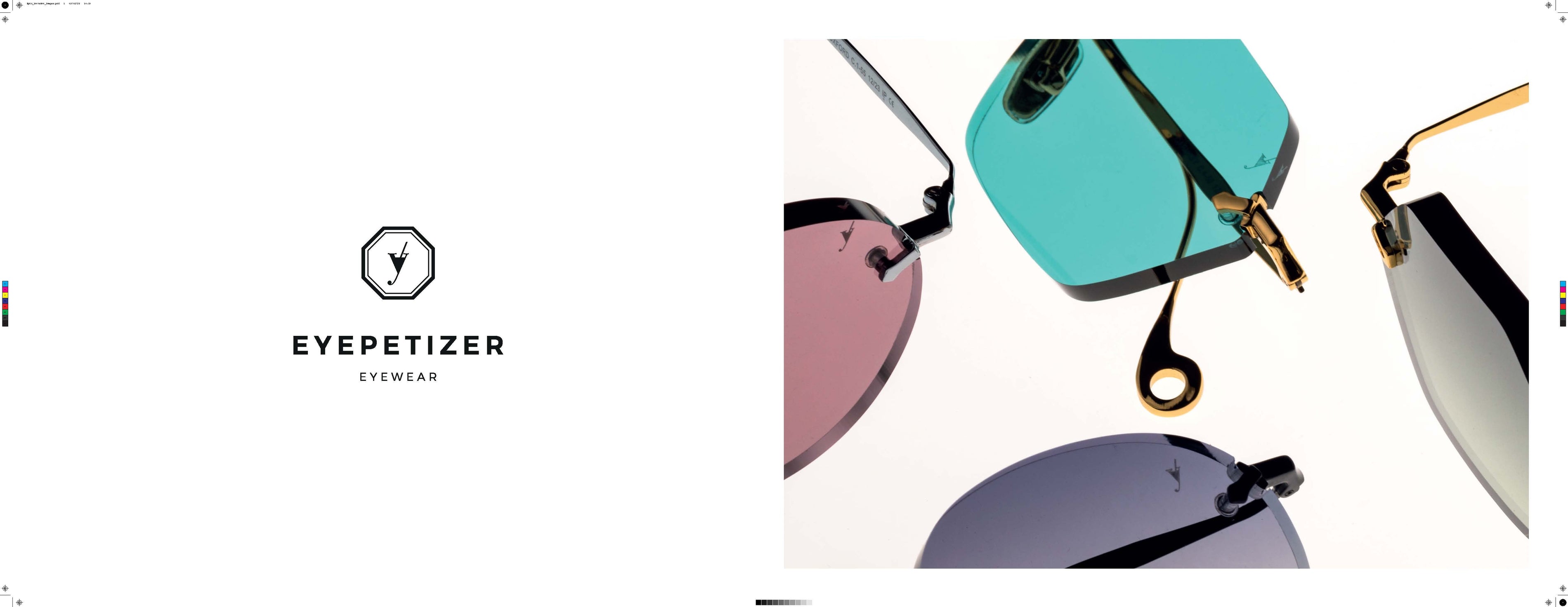 A white background banner featuring the Eyepetizer logo on the left and Eyepetizer sunglasses on the right.