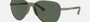 Emporio Armani EA 2059 300371 pilot sunglasses for men in full rim metal, with matte gunmetal frame, and dark green lenses. 61mm in lens size, 15mm in bridge size, and 140mm in temple length.