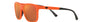 Emporio Armani EA 4184 59326Q square sunglasses for men in full rim plastic, with matte orange frame, and dark violet mirrored red lenses. 49mm in lens size, 16mm in bridge size, and 125mm in temple length.