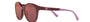 Emporio Armani EA 4185 5077D0 round sunglasses for women in full rim plastic, with shiny red frame, and dark violet mirrored red lenses. 47mm in lens size, 18mm in bridge size, and 125mm in temple length.