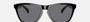 Oakley Frogskins 24-306 rectangular sunglasses for men in full rim plastic, with black frame, and grey lenses. 55mm in lens size, 12mm in bridge size, and 133mm in temple length.