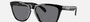 Oakley Frogskins 24-306 rectangular sunglasses for men in full rim plastic, with black frame, and grey lenses. 55mm in lens size, 12mm in bridge size, and 133mm in temple length.