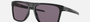 Oakley Leffingwell 01 rectangular sunglasses for men in full rim plastic, with black frame, and grey lenses. 57mm in lens size, 17mm in bridge size, and 134mm in temple length.