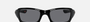 Oakley Fives Squared 04 rectangular sunglasses for men in full rim plastic, with black frame, and grey lenses. 54mm in lens size, 20mm in bridge size, and 133mm in temple length.