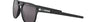 Oakley Latch Beta 01 rectangular sunglasses for men in full rim plastic, with black frame, and grey lenses. 54mm in lens size, 18mm in bridge size, and 140mm in temple length.