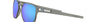 Oakley Latch Beta 06 rectangular sunglasses for men in full rim plastic, with grey frame, and blue lenses. 54mm in lens size, 18mm in bridge size, and 140mm in temple length.