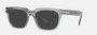 Prada PR 04YS 08U08G square sunglasses for men in full rim acetate, with transparent grey frame, and black lenses. 56mm in lens size, 19mm in bridge size, and 150mm in temple length.