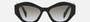 Prada PR 07YS 1AB0A7 cat eye sunglasses for women in full rim acetate, with black frame, and grey gradient lenses. 53mm in lens size, 19mm in bridge size, and 145mm in temple length.