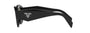 Prada PR 07YS 1AB0A7 cat eye sunglasses for women in full rim acetate, with black frame, and grey gradient lenses. 53mm in lens size, 19mm in bridge size, and 145mm in temple length.