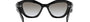 Prada PR 07YS 1AB0A7 cat eye sunglasses for women in full rim acetate, with black frame, and grey gradient lenses. 53mm in lens size, 19mm in bridge size, and 145mm in temple length.